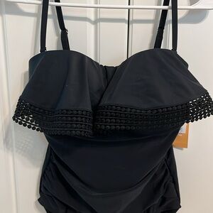 Black Strapless / Convertible One Piece Swimsuit